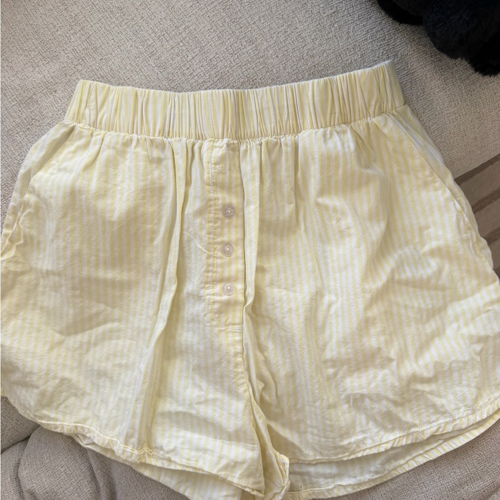 Daily Drills Yellow and White Striped Boxer Shorts